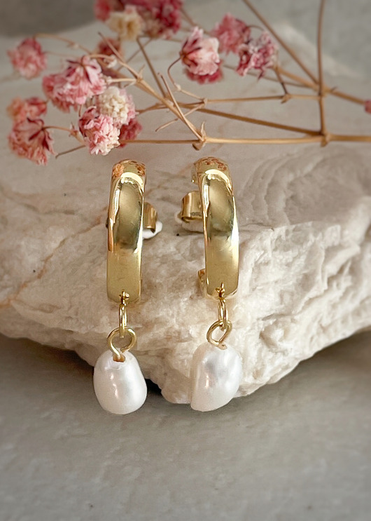 kolczyki - inne Kolczyki pozłacane ze stali szlachetnej