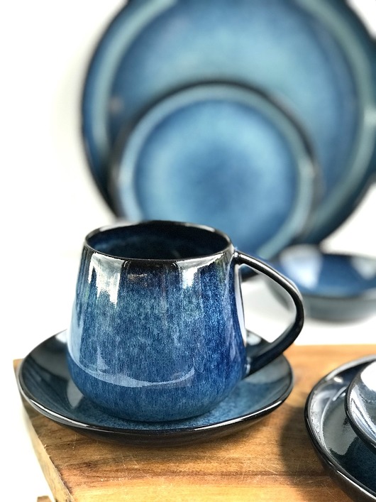 filiżanki Filiżanka  / Kubek ręcznie robiony granatowy 320 ml - Nocne niebo