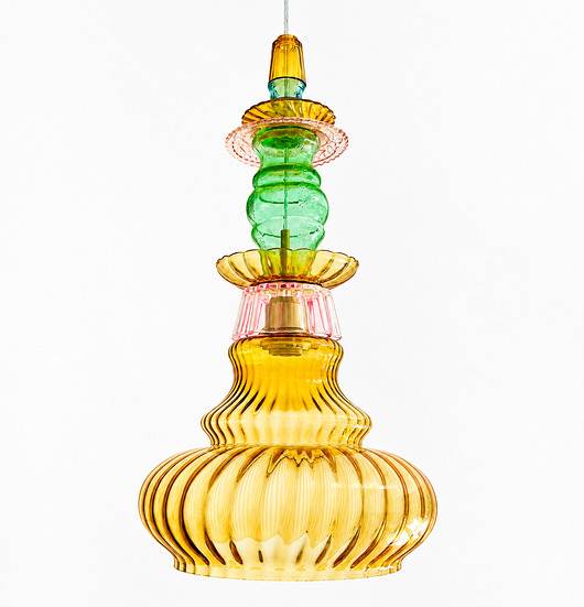 lampy wiszące Lampa wisząca szklana artdeco prl vintage