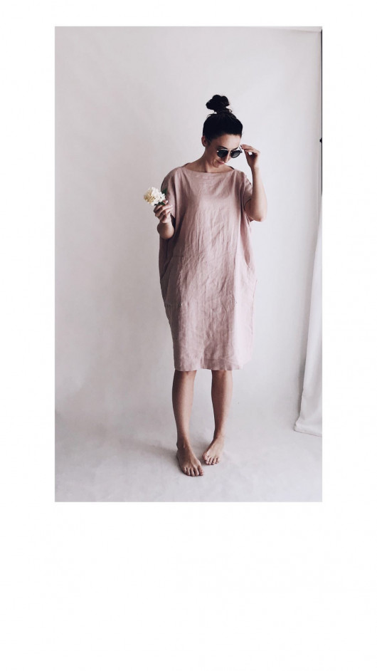 Sybilla dress czarna długość 116 cm Z metra cięta
