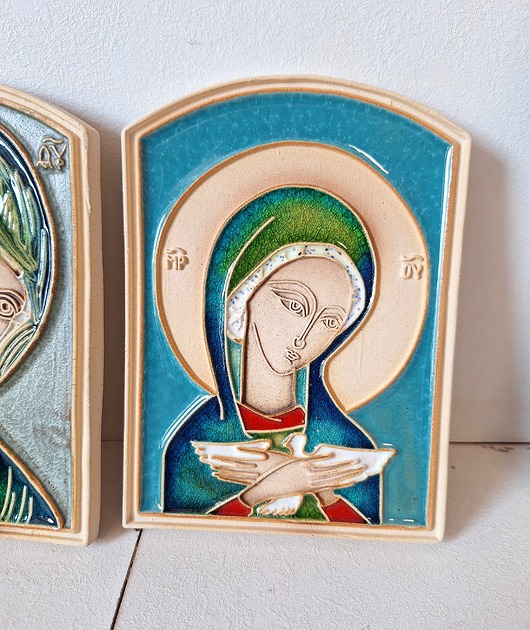Ozdoby na ścianę Ikona ceramiczna obraz sakralny