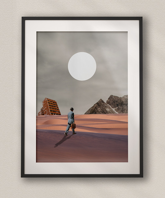 plakaty Plakat Pustynia - Kolaż Fine Art - Dekoracja Ścienna Do Salonu