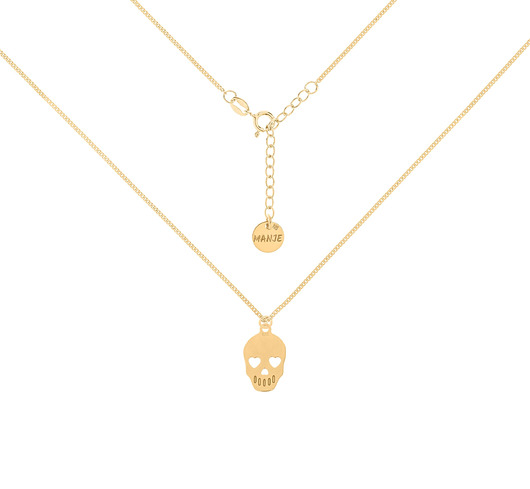 chokery Pozłacany choker pancerka z czaszką