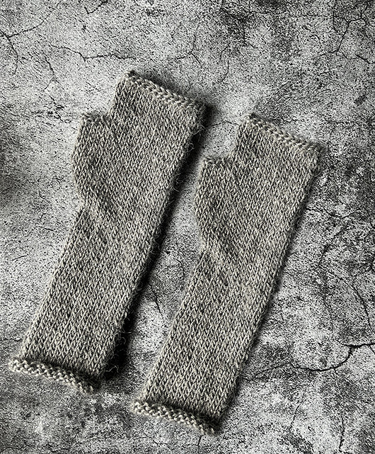 rękawiczki damskie Mitenki z wełny owczej i lamy szare