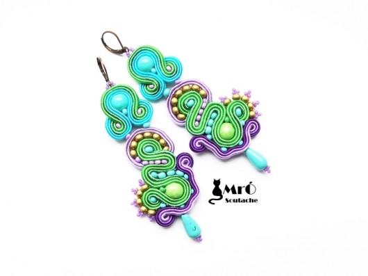 Kolorowe kolczyki Soutache Mró Soutache