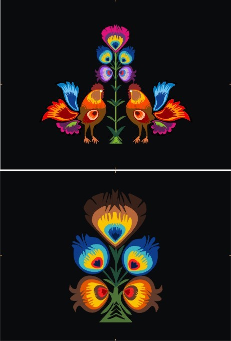 Podkładki folk -4 sztuki/Zamówienie Gaul Designs