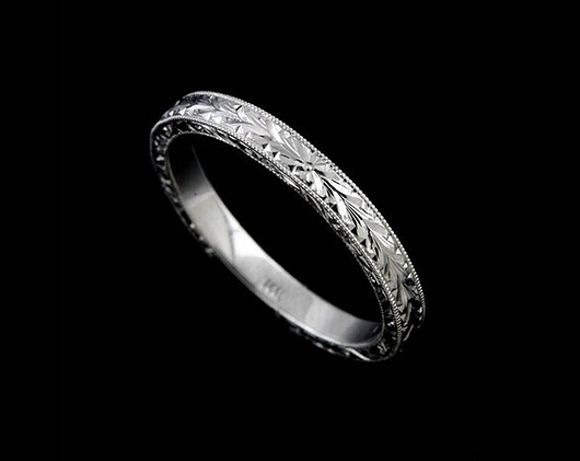 Ręcznie Grawerowana obrączka ślubna 2.5mm OroSpot