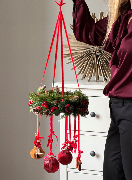 wianki bożonarodzeniowe Wiszący wianek