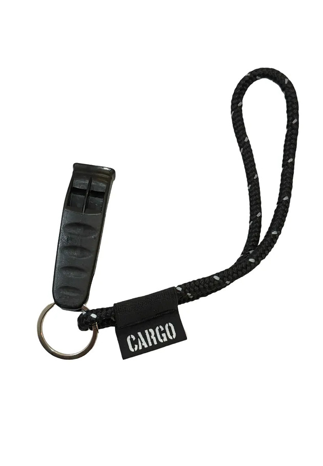 breloki Brelok REFLECTIVE z gwizdkiem ratunkowym black