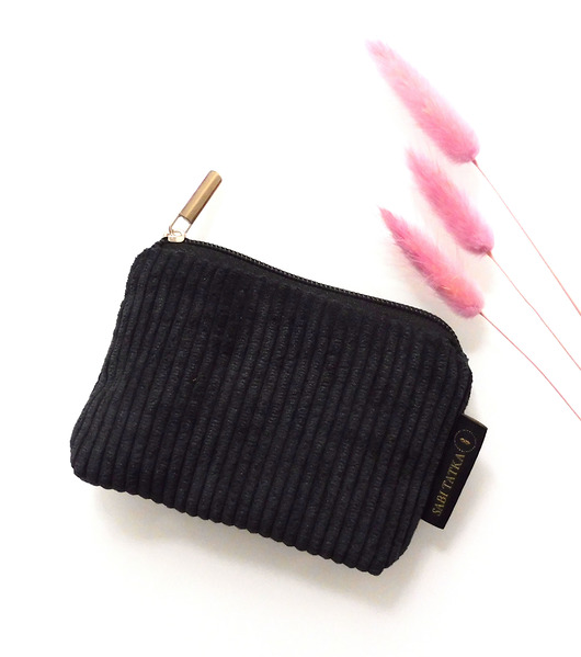 portfele damskie Portfel card holder  Sztruks Czarny