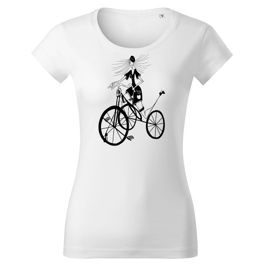 t-shirt damskie Tatra Art by Sasadesign rowerem przez świat