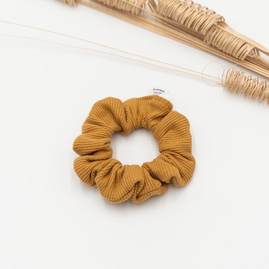 gumki do włosów Scrunchie/frotka dzianina musztarda