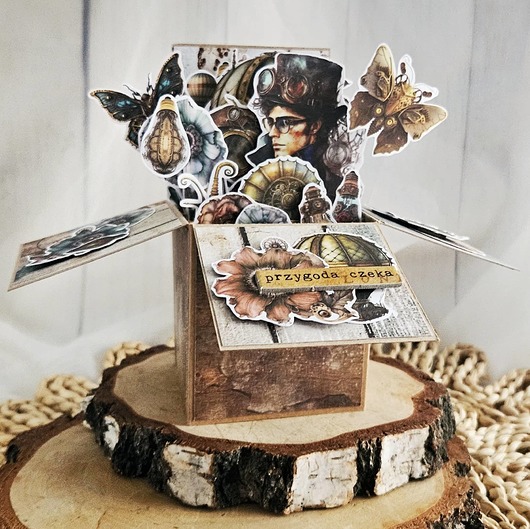 kartki scrapbooking Kartka pop up box Bądź najlepsza