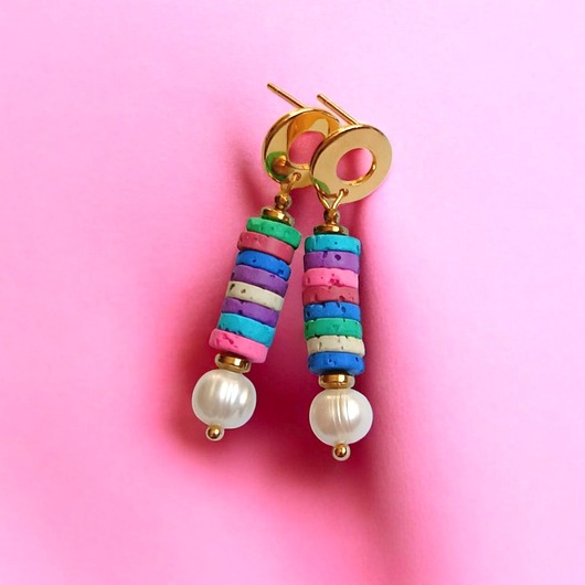 kolczyki z kamieniami Kolczyki SUMMER COLLECTION : sztyfty kółka