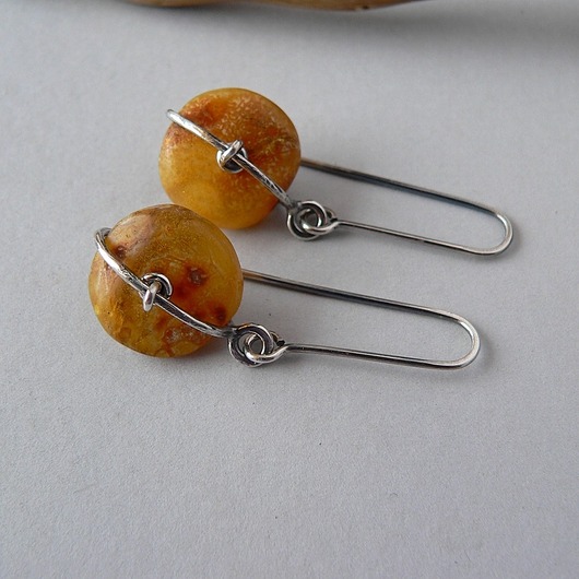 kolczyki srebrne Kolczyki srebrne -bursztyny -agrafki-