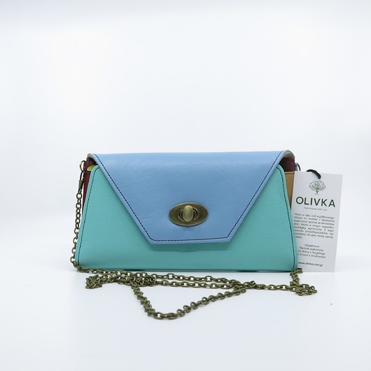 portfele damskie Kopertówka damska torebko-portfel skórzana skóra naturalna kolorowa Olivka