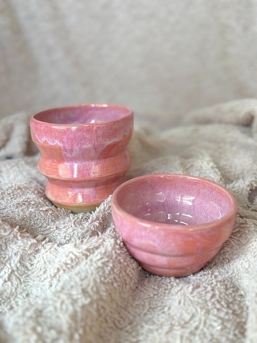 kubki Ceramiczny kubek i miseczka "Różyczki"