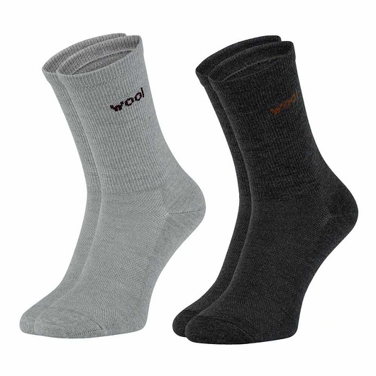 skarpetki męskie 2 pary skarpet merino wool do trekkingu szare i grafitowe