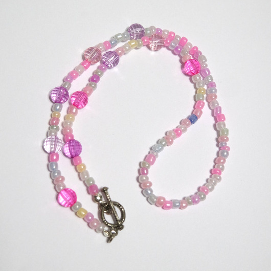 naszyjniki - inne Naszyjnik, koraliki - pastelowy