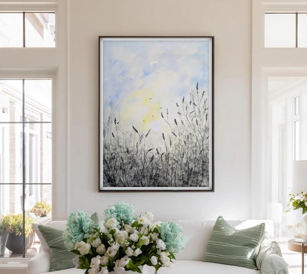 obrazy Oryginalna akwarela. Łąka 46x61cm