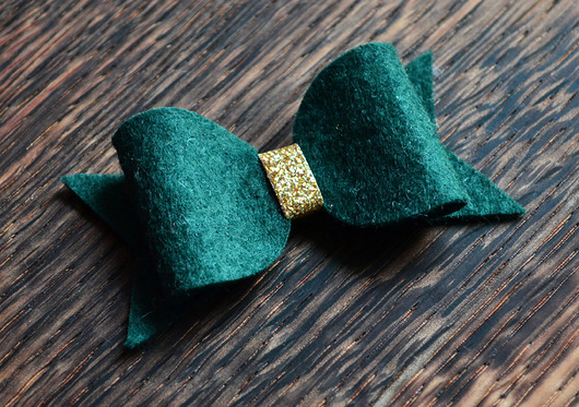 FairyBows spinka kokardka butelkowa zieleń FairyBows