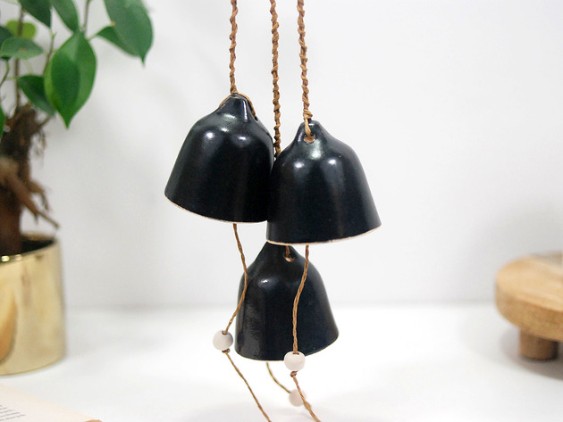 Ozdoby na ścianę Ceramiczne dzwonki choinkowe - noir