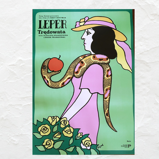 plakaty Oryginalny polski plakat filmowy TRĘDOWATA (Leper), aut. Jerzy Flisak, 1976 r