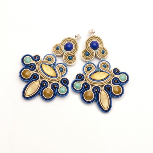 Kolczyki soutache - fuksjowe, czerwone, duże maanuela