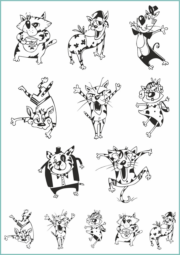 tatuaże zmywalne, tymczasowe Tatuaż tymczasowy "Funky cats"