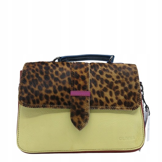 torby na ramię Torebka klasyczna skórzana na ramię pasek na klapce oryginalna OLIVKA