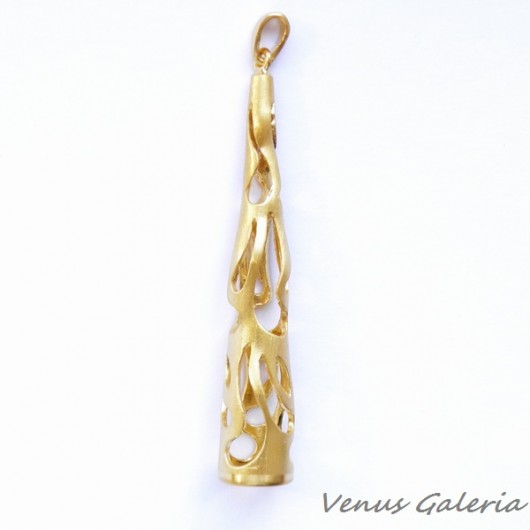 Wisiorek- Ażurowy pozłacany stożek VENUS GALERIA