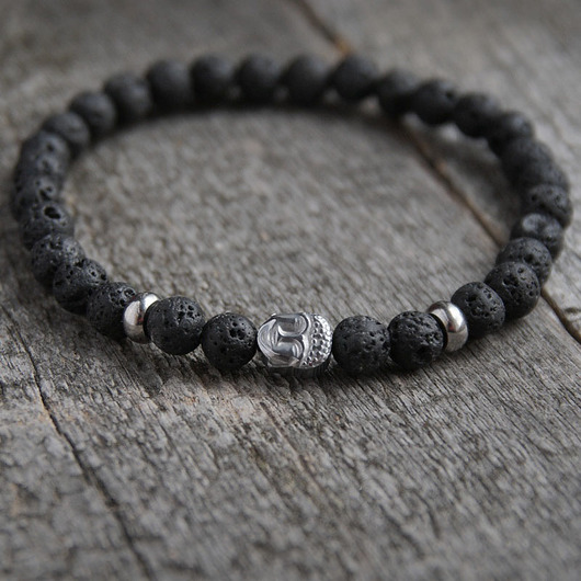 biżuteria męska Męska bransoletka :: buddha & BLACK LAVA III