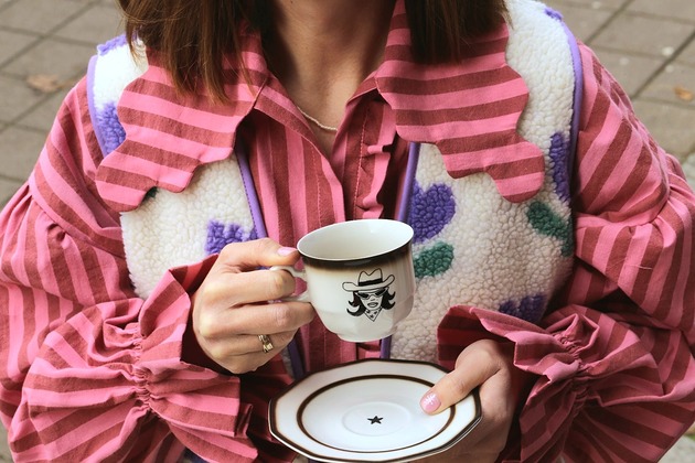 koszule damskie Koszula bawełniana z efektownym kołnierzem