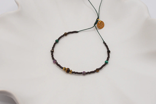 bransoletki z kamieni naturalnych Bransoletka na Pieniądze Tygrysie Oko Malachit Turmalin