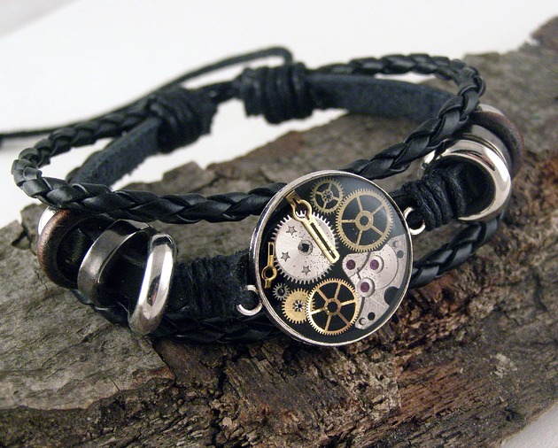 bransoletki skórzane Mechaniczna bransoletka unisex 209