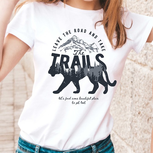 t-shirt damskie Koszulka organiczna z nadrukiem Cień tygrysa