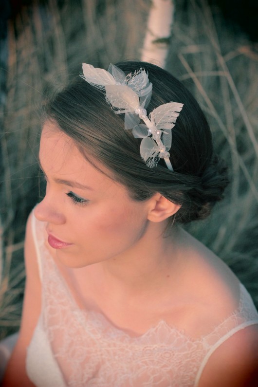 opaski do włosów Opaska Ślubna listki