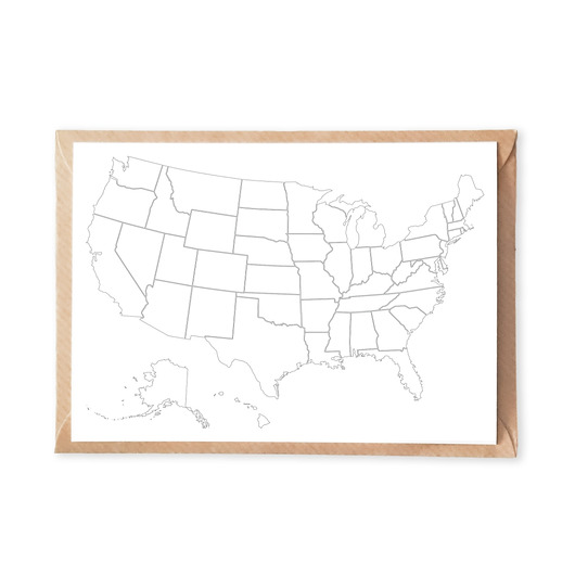 Mapa USA - Pocztówka do Kolorowania Anna Grunduls Design