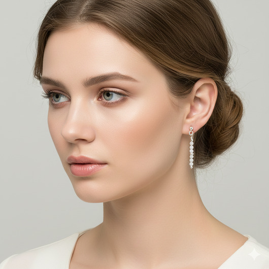 kolczyki srebrne Kamień księżycowy, srebro 925, białe, klasyczne kolczyki, srebrne kolczyki