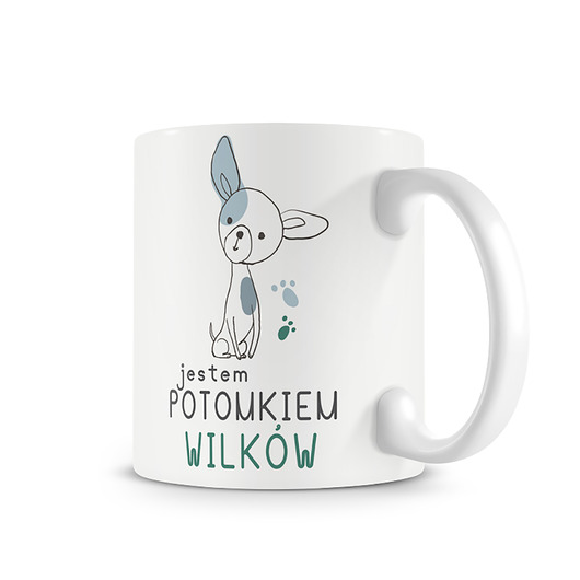 kubki Kubek z psem. Jestem potomkiem wilków