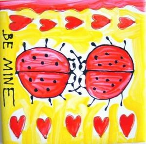 Podstawka ceramiczna Biedronki Be Mine czerwonakropka