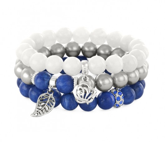 Cornflower, white & silver set. Lavoga