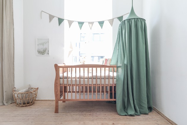 namioty i tipi dla dzieci Lniany baldachim - EUCALYPTUS GREEN
