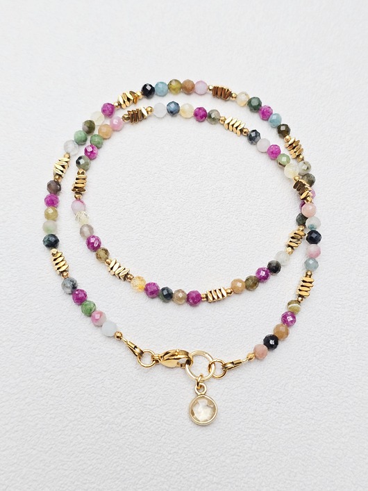 naszyjniki - inne Czoker z Kolorowych Turmalinów