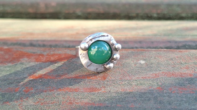 pierścionki - różne Agat zieloniutki - pierścionek regulowany