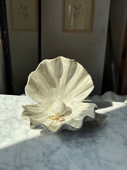 pojemniki na biżuterię Ceramiczna muszelka św Jakuba na biżuterię na drobiazgi prezent dla niej