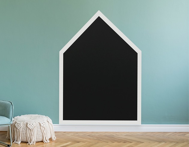 pokój dziecka - różne Tablica kredowo-magnetyczna domek biała+ kreda