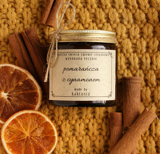 świeczniki i świece POMARAŃCZA z CYNAMONEM - świeca 120ml