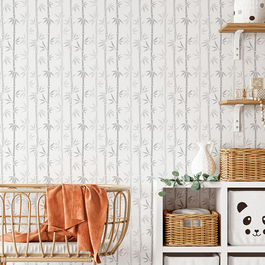 tapety i naklejki ścienne Szablon malarski scrapbooking // PĘDY BAMBUSA