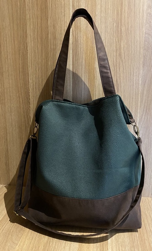 torby XXL Torba na ramię XXL - butelkowa zieleń, brąz